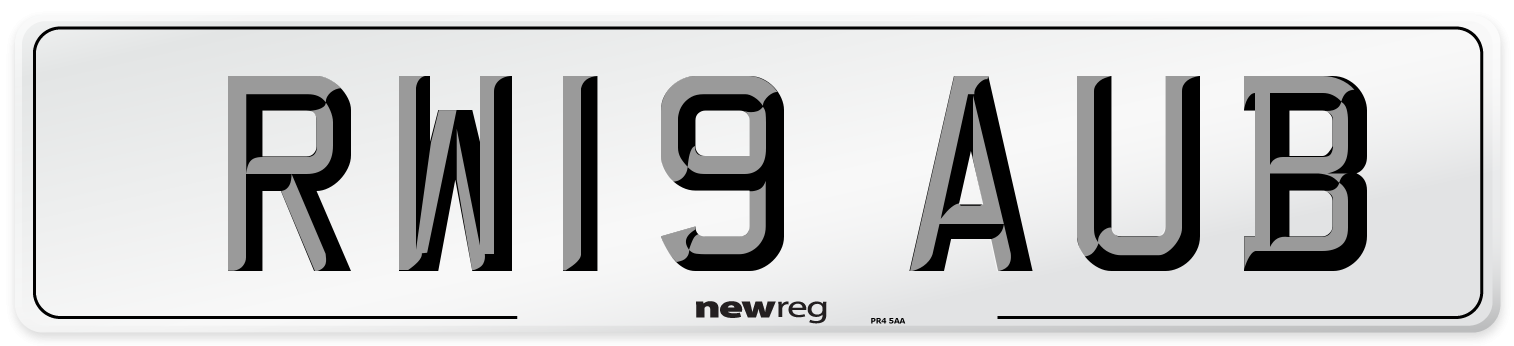 RW19 AUB Number Plate from New Reg